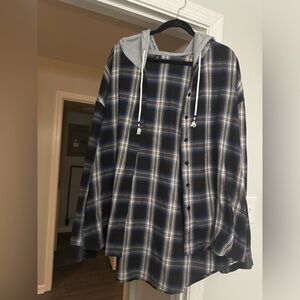 SHEIN Curve Hooded Flannel Size 4X